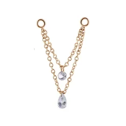 Łańcuszek - cyrkonia - różowe złoto - D-020