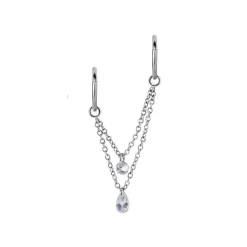 Łańcuszek - cyrkonia - srebrny - D-020