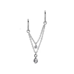Łańcuszek - cyrkonia - srebrny - D-021