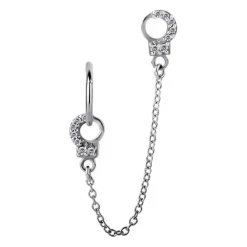 Łańcuszek - kajdanki - srebrny - D-013