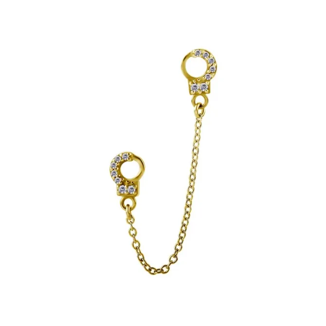 Łańcuszek - kajdanki - złoty - D-013