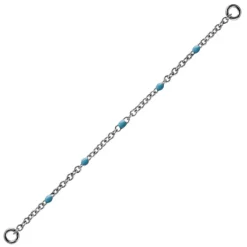 Łańcuszek - morskie koraliki - srebrny - D-023