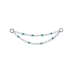 Łańcuszek - morskie koraliki - srebrny - D-022