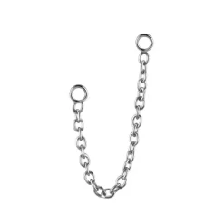 Łańcuszek srebrny zakończony małym oczkiem - D-077