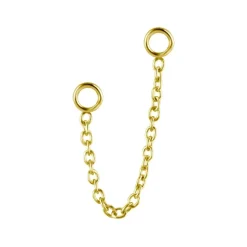 Łańcuszek złoty zakończony dużym oczkiem - D-076