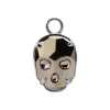 Charms - brązowa czaszka - PREMIUM CRYSTAL - srebrny - D-012