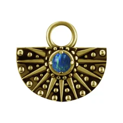 Charms - CoCr NF - ażurowy z zielonym opalem - złoty - D-088