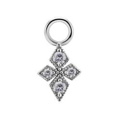 Charms - CoCr NF - ażurowy z białymi cyrkoniami - srebrny - D-086