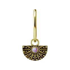 Charms - CoCr NF - ażurowy z różowym opalem - złoty - D-088