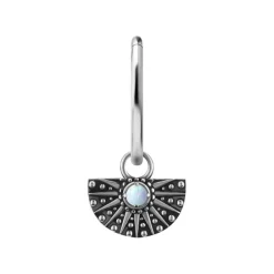 Charms - CoCr NF - ażurowy z białym opalem - srebrny - D-088