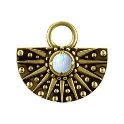 Charms - CoCr NF - ażurowy z białym opalem - złoty - D-088