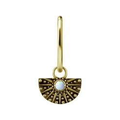 Charms - CoCr NF - ażurowy z białym opalem - złoty - D-088