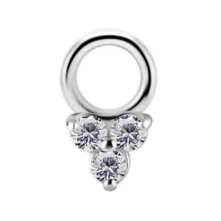 Charms - CoCr NF - trójkąt z białymi cyrkoniami - srebrny - D-070