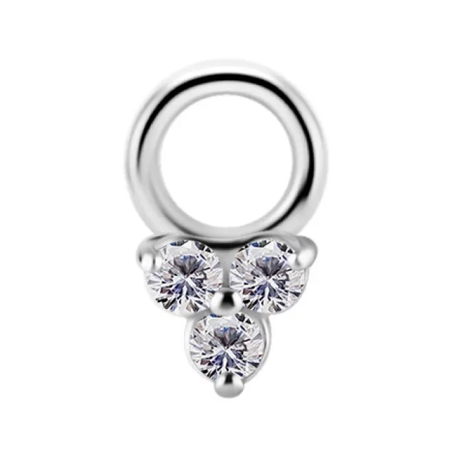 Charms - CoCr NF - trójkąt z białymi cyrkoniami - srebrny - D-070