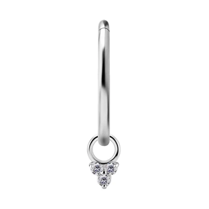 Charms - CoCr NF - trójkąt z białymi cyrkoniami - srebrny - D-070