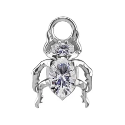 Charms - CoCr NF - żuk z białą cyrkonią - srebrny - D-085