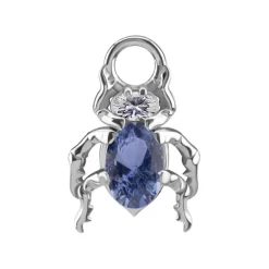 Charms - CoCr NF - żuk z granatowym nano gems - srebrny - D-085