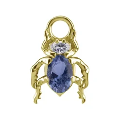 Charms - CoCr NF - żuk z granatowym nano gems - złoty - D-085