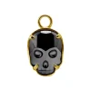 Charms - czarna czaszka - złoty - D-012
