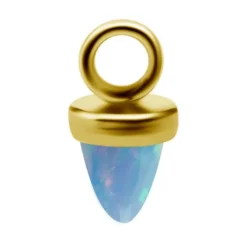 Charms - oko z niebieskim opalem - złoty - D-057