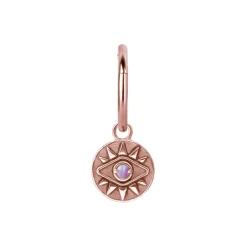 Charms - oko z opalem - różowe złoto - D-056