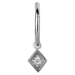 Charms - romb - srebrny - D-005