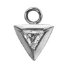 Charms - trójkąt z białą cyrkonią - srebrny - D-065