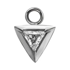 Charms - trójkąt z białą cyrkonią - srebrny - D-065