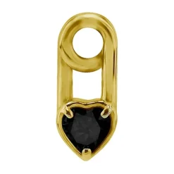 Charms - złota agrafka - czarna cyrkonia - D-017