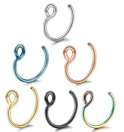 Fake do nosa - kółko Różowe złoto - FNS-048