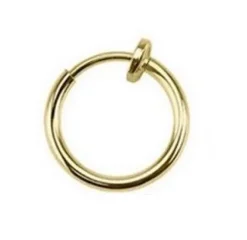 Fake kółko do ucha, nosa - bez przekłuwania Złote - FK-001