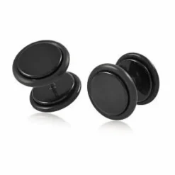 Fake plug z oringiem - oszukany tunel - czarny - FPS-06