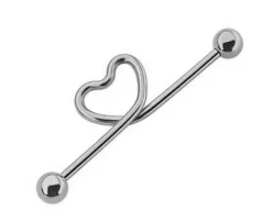 Industrial ozdobny serduszko srebrny - IND-006