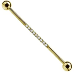 Industrial złoty ozdobny - cyrkonie - IND-014