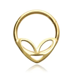 Kolczyk CLICKER - ufo - złoty - K-009