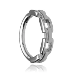 Kolczyk clicker łańcuch - srebrny - K-060