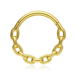 Kolczyk clicker łańcuch - złoty - K-082