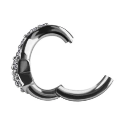 Kolczyk Clicker do pępka srebrna gwiazda z białymi cyrkoniami - CoCr NF- KP-067