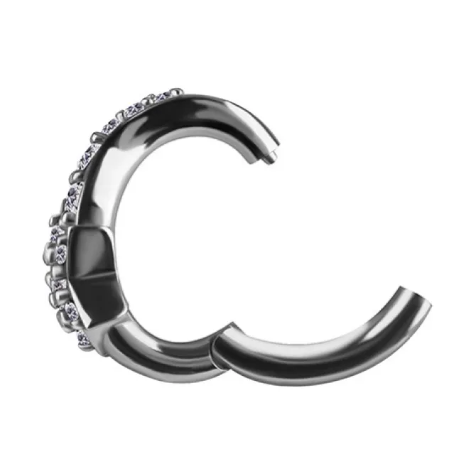 Kolczyk Clicker do pępka srebrna gwiazda z białymi cyrkoniami - CoCr NF- KP-067