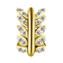 Kolczyk Clicker do pępka złoty z białymi cyrkoniami - CoCr NF- KP-065