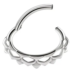 Kolczyk clicker mandala - srebrny - K-053