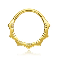 Kolczyk clicker ozdobny - złoty - K-085