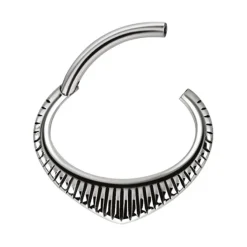 Kolczyk clicker ozdobny - srebrny - K-061