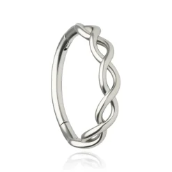 Kolczyk clicker ozdobny - srebrny - K-084