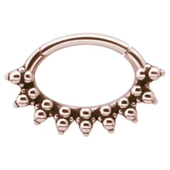 Kolczyk clicker ozdobny - różowe złoto - K-052