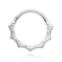 Kolczyk clicker ozdobny - srebrny - K-085