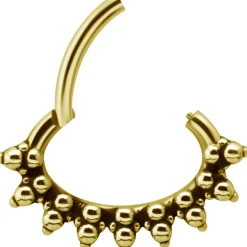 Kolczyk clicker ozdobny - złoty - K-052