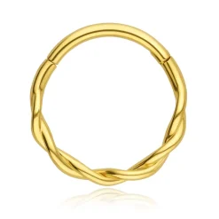 Kolczyk clicker ozdobny - złoty - K-084