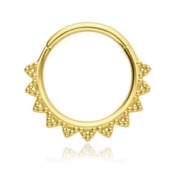 Kolczyk clicker ozdobny - złoty - K-083