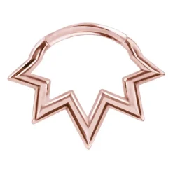 Kolczyk clicker różowe złoto - K-051